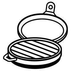 Flat Griddle Cooking Pan Vector