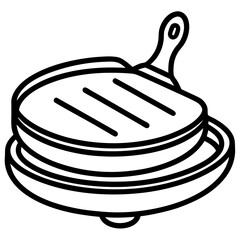 Flat Griddle Cooking Pan Vector
