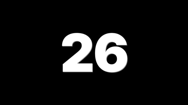 30 second Minimal Countdown Animation Black Background  