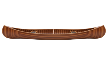 Wooden Canoe on White Background for Outdoor and Watercraft Marketing