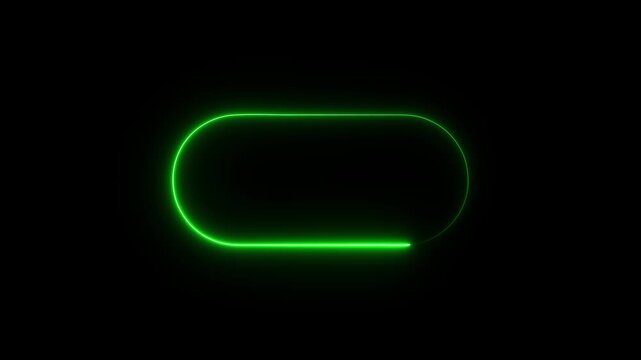Neon rectangle light frame Fluorescent elements for the design of advertising,4k animation video concept black Background