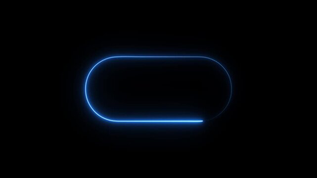 Neon rectangle light frame Fluorescent elements for the design of advertising,4k animation video concept black Background