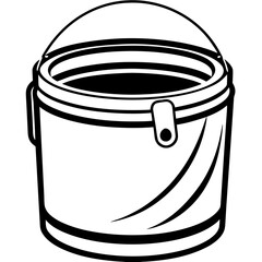Flat Paint Bucket Illustration