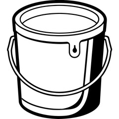 Flat Paint Bucket Illustration