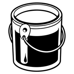 Flat Paint Bucket Illustration