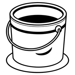 Flat Paint Bucket Illustration