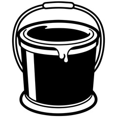 Flat Paint Bucket Illustration