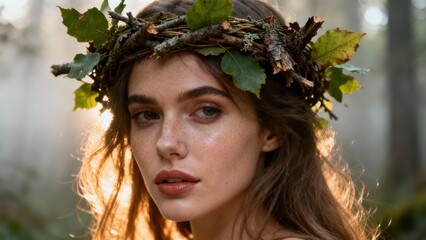 Ethereal Young Woman With Freckles