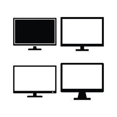 TV Screen Silhouette Minimal Flat Vector set