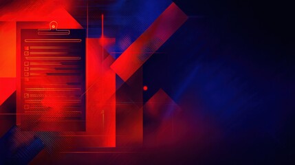 Online Compliance Banner Shows Abstract Checklist Geometry With Space for Text Suitable for Various Digital Platforms