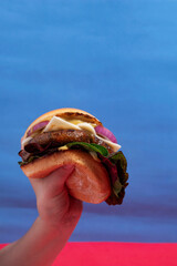 Ready to Eat: Holding a Freshly Grilled Burger