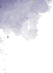 Obraz premium Purple Watercolor Background with Gold Splatter for Elegant Invitations and Artistic Projects 