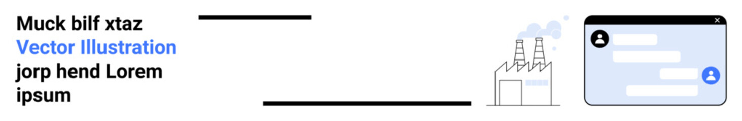 Fototapeta premium Communication, environment, industry, emissions, digital workflows, production management. Factory with emissions and a digital dashboard. Communication and environmental management
