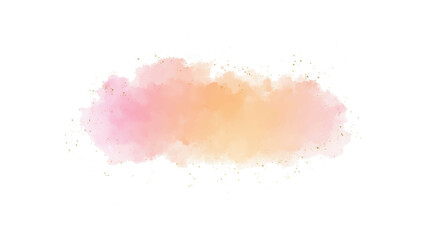 Fototapeta premium Pastel Watercolor Splash with Pink Orange Yellow Blend and White Background 