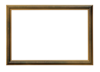 Gold picture frame with transparent background