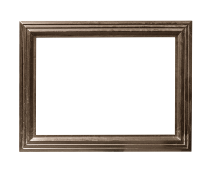 Empty antique wooden picture frame with transparent background - Powered by Adobe