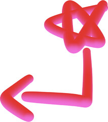 3d red cross with star