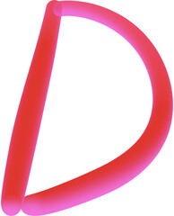 3d red alphabet D
