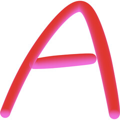 3d red alphabet A