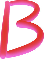 3d red alphabet B