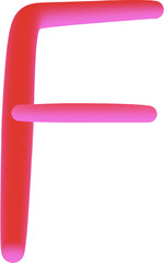 3d red alphabet F