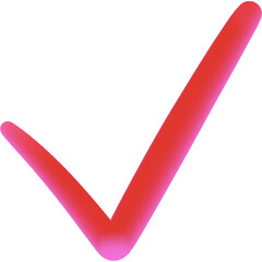 red check mark isolated on white