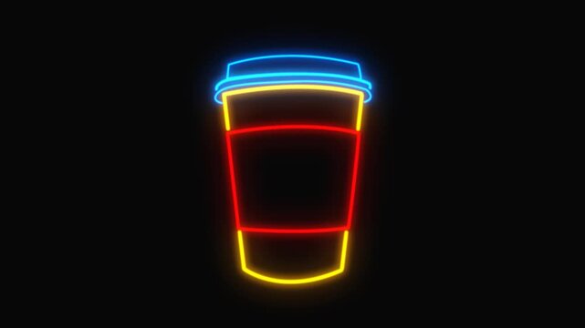 food neon icons frame design.