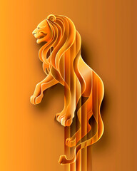 Leo Zodiac Pop Art Background with Colorful Bull Symbol