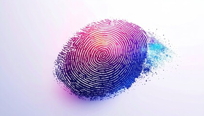 Colorful fingerprint illustration with vibrant hues and intricate details.