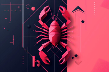 Scorpio Zodiac Pop Art Background with Colorful Bull Symbol