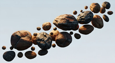 Floating Rocks Stones Brown Grey Abstract Texture