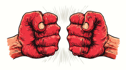 Intimidating Bullying Vector Concept with Clenched Fists