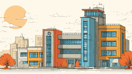 Modern University College Campus High School Buildings Education