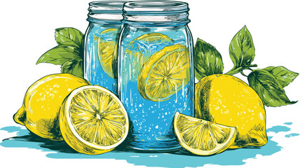 Refreshing Lemonade Clipart Vector Illustration - Delightful Summer Citrus Drink Artwork