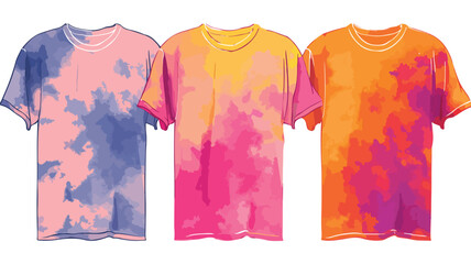 Stylish Tie-Dye Shirts Vector Illustration for Design Professionals