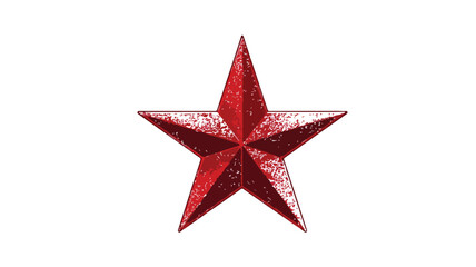Red Star Vector with Outline Isolated on White Background for Graphic Design Projects