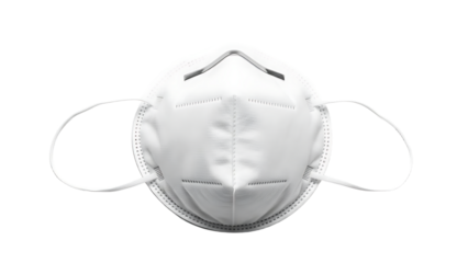 White Medical Face Mask on White Background for Healthcare and Safety