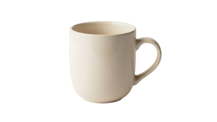 Plain White Ceramic Coffee Mug on White Background for Kitchen and Beverage Marketing