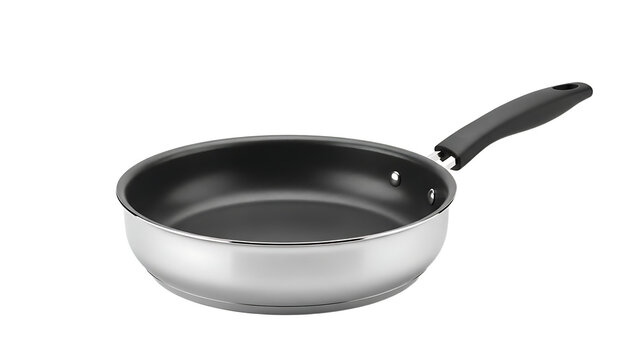 Nonstick Frying Pan with Black Handle and Silver Body for Cooking