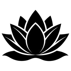 Lotus Silhouette Graphic &ndash; Clean White Background Abstract Design