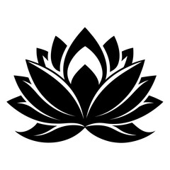 Lotus Silhouette Graphic &ndash; Clean White Background Abstract Design