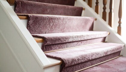 Close-up of Carpeted Stairs in a Home Interior.