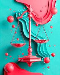 Libra Zodiac Pop Art Background with colorful Ram Symbol