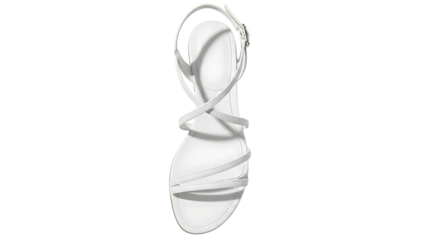 White Sandal with Straps on White Background for Summer Casual Fashion