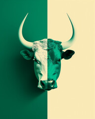 Taurus Zodiac Pop Art Background with Colorful Bull Symbol