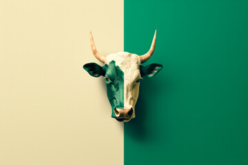 Taurus Zodiac Pop Art Background with Colorful Bull Symbol