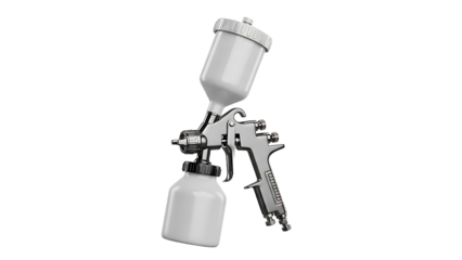 Professional Spray Gun in Silver and White for Artistic and Industrial Use