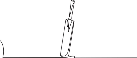 professional cricket bat continuous single one line drawing art vector design. one line Art icon drawing