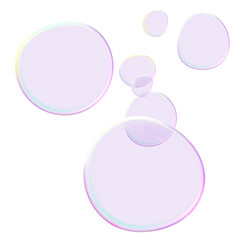 Obraz premium pink crystal bubbles isolated on white background, pinky bubbles