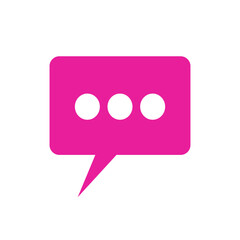 Fototapeta premium Pink chat bubble, speech bubble icon. Pink chat icon, symbol, speech sign vector icon.